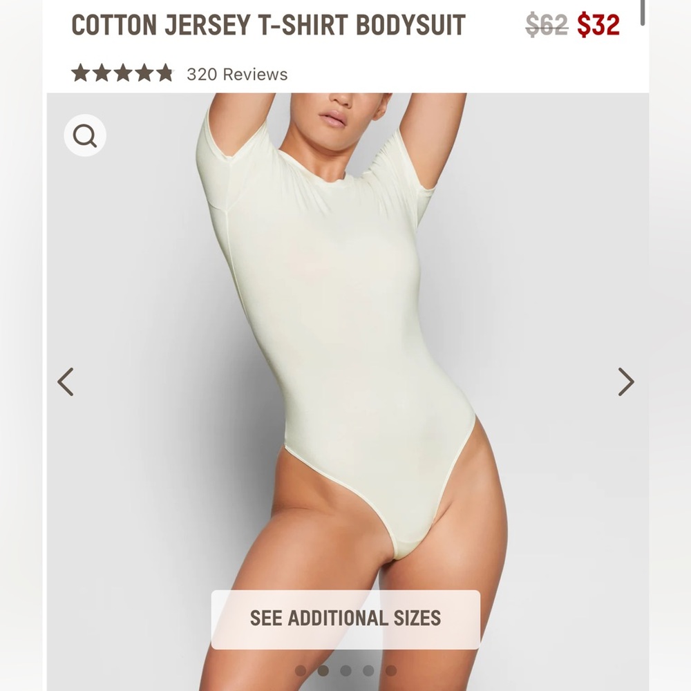 Skims Cotton Tshirt Bodysuit
